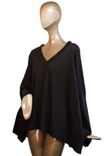 PLANET Lauren G  O/S Black 100% Pima Cotton Oversize Top 70" Bust / 74 Hip NEW