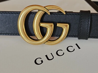 Authentic Skinny Womens Gucci Belt Small Gold GG Sz 90cm - Image 1 of 4