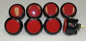 Japan Sanwa Buttons Mix Black Red x 8 pcs Video Game Arcade Parts OBSF-30-K/R - Picture 1 of 4