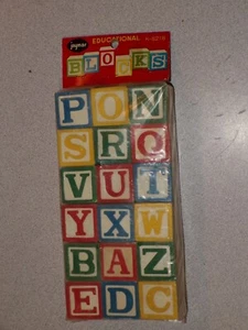 Vintage Jaymar New Sealed Wooden Alphabet Blocks 18 - Picture 1 of 2