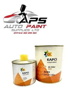 KAPCI 625 2K HIGH BUILD PRIMER BLACK WITH KAPCI 2K Filler HARDENER - 1.25Ltr KIT - Picture 1 of 3
