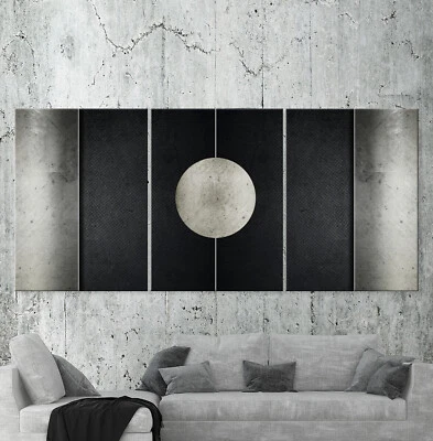 ABSTRAKT Leinwand Bild Modern Wohnen Design Schwarz Silber Grau Wandbild Deko XL - Bild 1 von 4