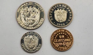 Lot of (4) UNC 1968 Panama Proof Coins - All Mint in San Francisco - Bild 1 von 17