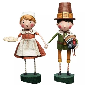 Fall Festivities Set of 2 Thanksgiving Lori Mitchell Figurines - Picture 1 of 1