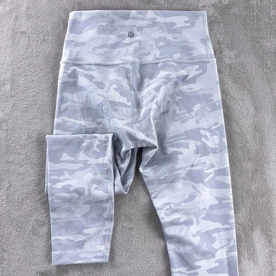 Leggings Lululemon Wunder para mujer talla 6 blancos camuflados tiro alto elásticos Foto 1 de 4