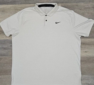 Nike Golf Dri-Fit White Polo Shirt XXL Standard Fit Mens Short Sleeve - Image 1 of 4
