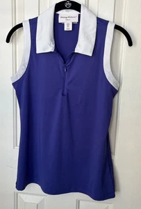 Tommy Bahama Golf ärmelloses Poloshirt Small blau weiß Performance Stretch - Bild 1 von 9