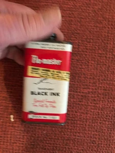 Flo-Master 4 Unzen Blechdose Esterbrook Transparent Schwarz Tinte für Stifte USA T-104 - Bild 1 von 4