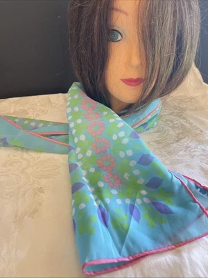 Bufanda de mujer Celebritees by Desco 12” X 44 poliéster rosa púrpura verde DE COLECCIÓN Foto 1 de 4