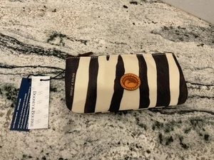 NWT Dooney & Bourke Zebra Canvas Zip Flat Pouch Bag - Picture 1 of 5