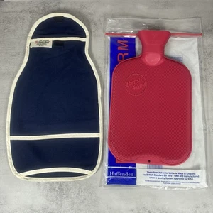 Vintage Haffenden Rubber Hot Water Bottle w/Stopper Vermont Country Store Cover - Picture 1 of 12