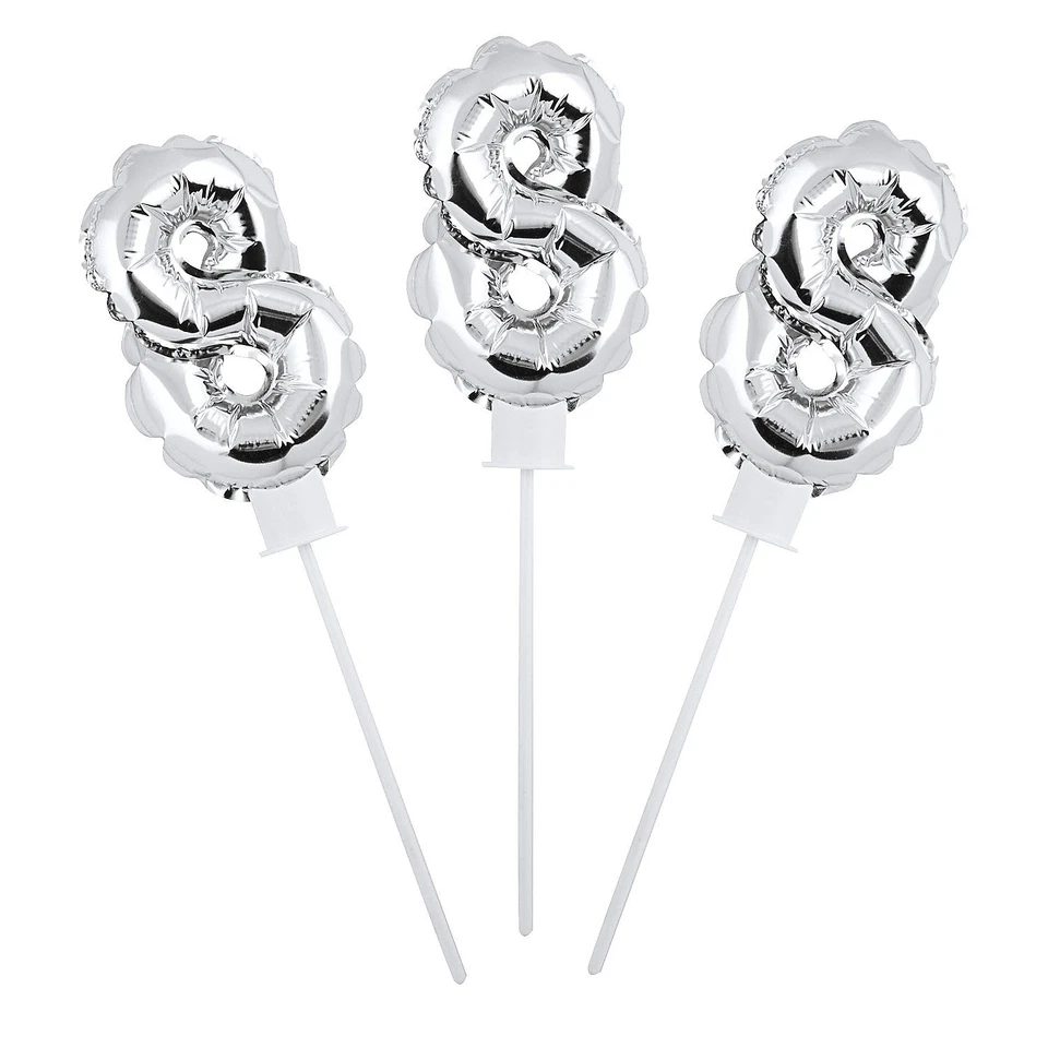 Fun Express Self-Inflating Number 8 6" Mylar Balloons - 6 Pc - Image 1 of 1