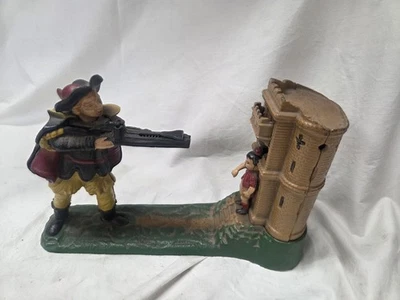 Vintage Book Of Knowledge William Tell Shooting Cast Iron Mechanical Bank Works - Image 1 of 4