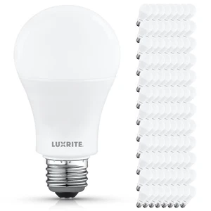 Luxrite A19 LED Light Bulb 12.5W=100W 3500K 1500LM Non-Dimmable E26 ETL 96 Pack - Picture 1 of 7