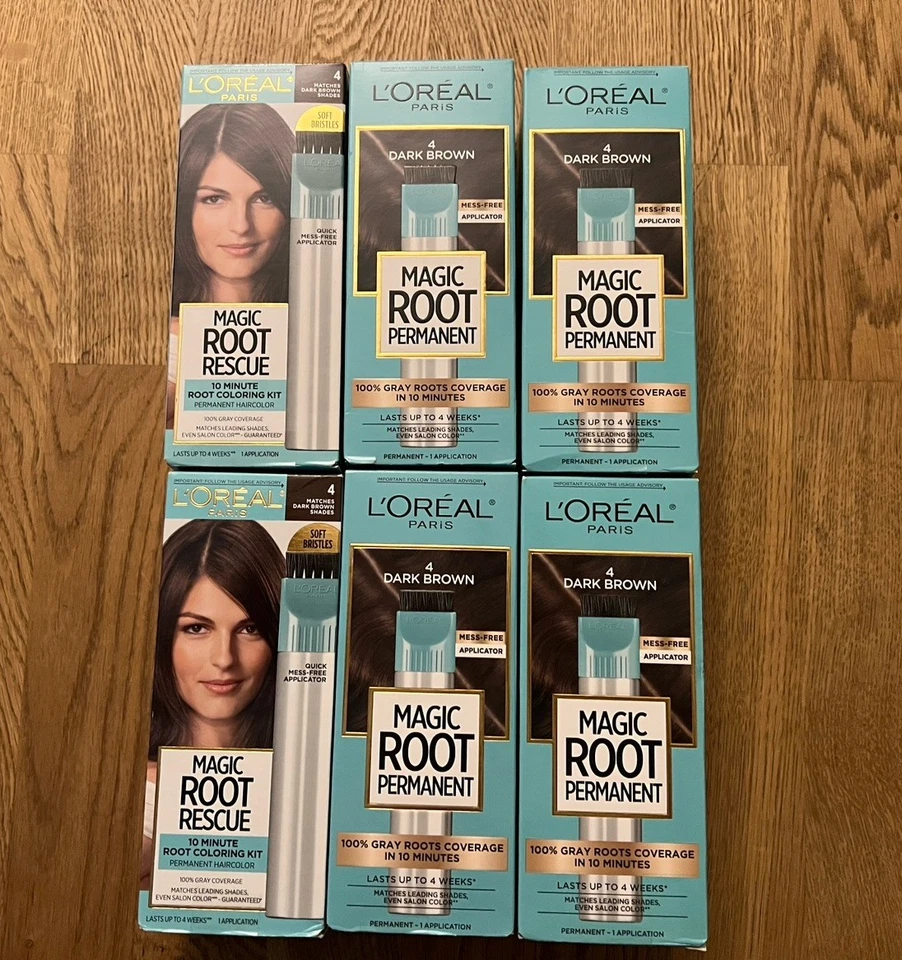L'oreal Magic Root Rescue 10 Minute Root Hair Coloring Kit - 4 Dark Brown