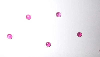 Transparent Star Ruby Round 4x4 mm Cabochon 6 Rayed Lab-created Stone 5 pcs Lot - Image 1 of 4