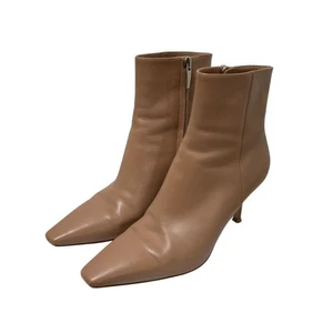 Gianvito Rossi Heeled Short Boots Beige Leather Side Zip Size 34 Women Authentic - Picture 1 of 9
