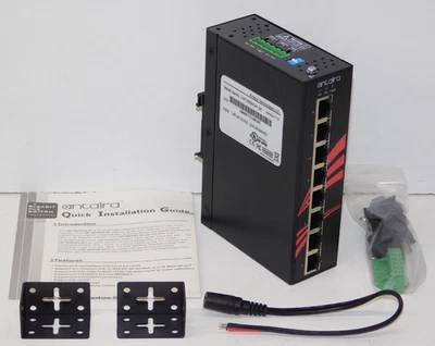 New Antaira LNP-800AGH-24 8 Industrial Gigabit PoE+ Unmanaged Ethernet Switch - Image 1 of 4