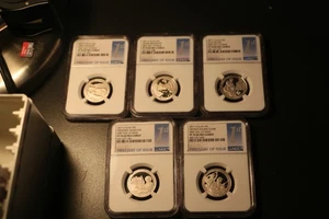 Set of 5 2017 S Nat Parks Proof Quarters NGC PF70 Ultra Cameo First Day of Issue - Picture 1 of 1