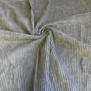 WASHED Jumbo Cord 4.5 Wale Cotton Velvet Fabric Material GREY - Picture 1 of 1