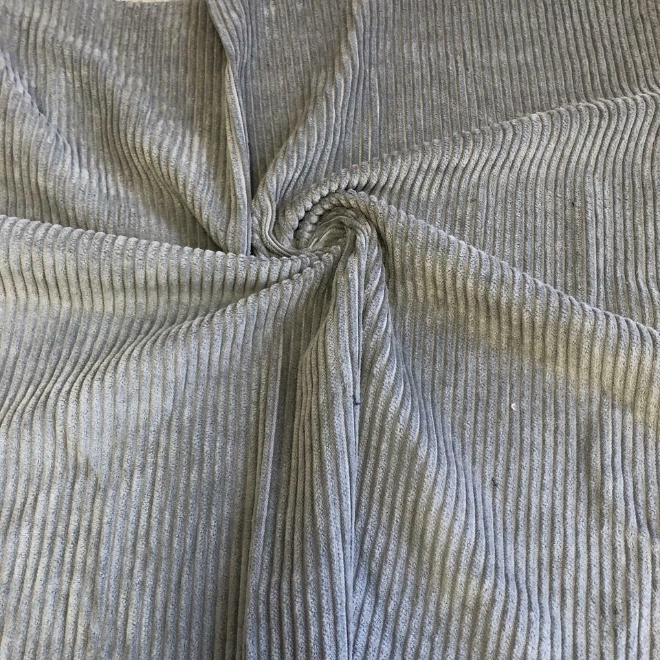 WASHED Jumbo Cord 4.5 Wale Cotton Velvet Fabric Material GREY - Image 1 of 1