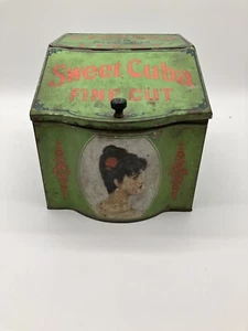 VINTAGE SWEET CUBA FINE CUT LARGE 5 POUNDS TOBACCO TIN - Picture 1 of 8