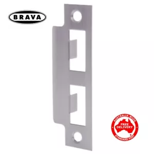 Brava Mortise Lock Strike Plate-Satin Chrome Finish-Free Post In Australia - Picture 1 of 4