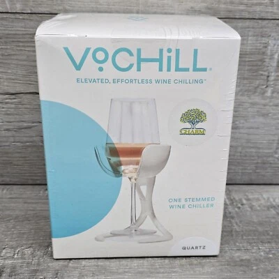 VoChill - Personal Wine Chiller For Stemmed Wine Glass Quartz ~ New Sealed Foto 1 de 4