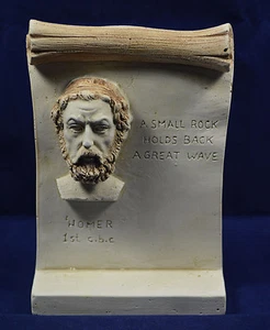 Homer sculpture plaque ancient Greek poet artifact - Imagen 1 de 1