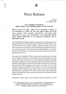 ITHistory (1996) APPLE NEW PERIPHERALS Top Quality Printing Color Stylewriter GE - Picture 1 of 1
