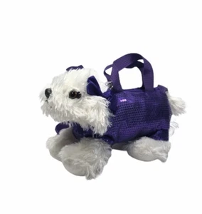 Toys R Us Mädchen Welpen Handtasche Plüsch weiß lila Pailletten Handtasche Kinder Spielzeug - Bild 1 von 7