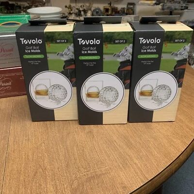 Tovolo Stackable 6 Leak-Free Slow-Melt 2.5" Golf Ball Round Ice Drinks Whiskey - Image 1 of 2