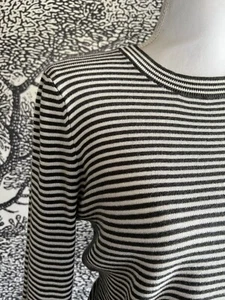 Ann Taylor Mujer Suéter Talla M Mediano Verde Crema Rayas Manga Larga Ropa - Imagen 1 de 12