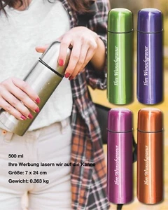 Thermos Kanne Edelstahl Thermoskanne Isolierflasche Isolierkanne mit GRAVUR !! - Bild 1 von 21