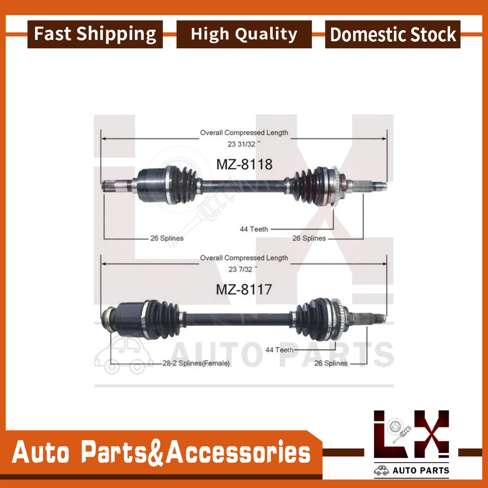 Par de eixos dianteiros CV SurTrack conjunto kit transmissão automática. Para Mazda Protege5 - Imagem 1 de 4