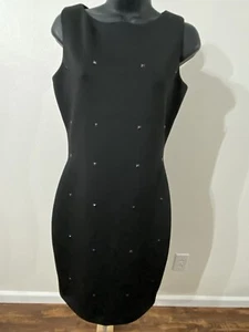 DKNY Women Size Small Dress Black With Small Spike Appliqué  Stretchy - Picture 1 of 13