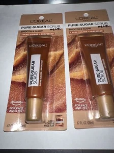 2 Pack- L'Oreal Pure-Sugar Scrub Mini Smooth & Glow For Face & Lips Sealed - Picture 1 of 2