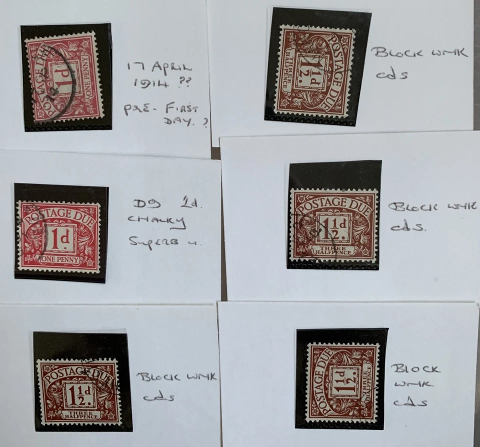GB POSTAGE DUES COLLECTION ON SIX CARDS (ALL FINE CDS) — 第 1/1 张图片
