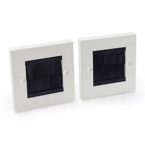 Cache câble lot de 2 environ 86 x 86 mm blanc-noir passages de câble cache mural - Photo 1/8