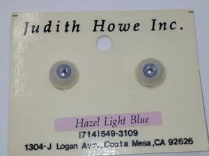Vintage Judith Howe Inc Hand Made Doll Eyes Flat Backed Domed Top 10mm Blue - Picture 1 of 4
