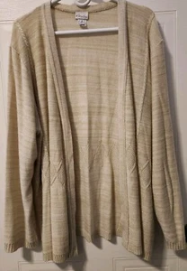 Kim Rogers cardigan sweater plus size 3X, tan, acrylic, A634 - Picture 1 of 8