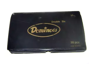 Conjunto antiguo de dominó Double Six viene en estuche - Imagen 1 de 3