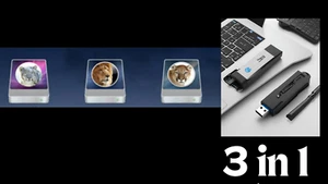 3 in 1 Mac OS Bootable USB Flash Drive Snow Leopard, Lion, And Mountain Lion - Picture 1 of 3