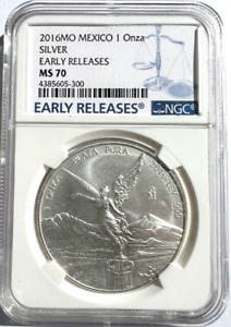 Mexico ~ 2016 ~ Silver Onza ~ Libertad ~ Early Releases ~ NGC ~ MS 70 ~ $228.88