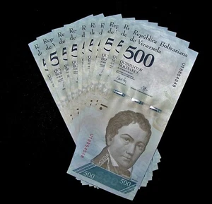 10 Stück x Venezuela 500 Bolivares, Ausgabe 2017 / P-94 / UNC Banknoten / Währung  - Bild 1 von 2