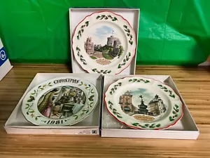Wedgewood Christmas plates-Castle, Cratchit Family & Circus 1980, 1981, 1982 - Picture 1 of 7