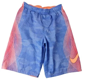 Nike Boys Inch Swim Trunks Swim Shorts Orange/Blue Size Large No Drawstring - Picture 1 of 9
