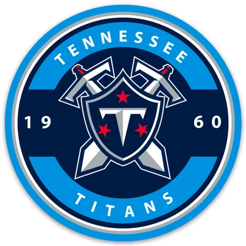 Tennessee Titans Alt Logo Type and Word Mark 1960 est date Die-cut Round MAGNET Cover