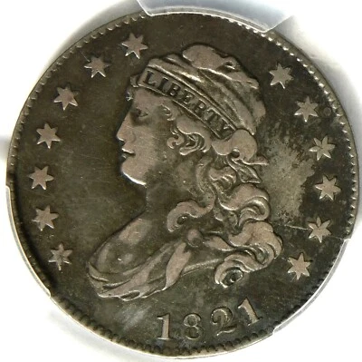 🖤🤍🖤🤍🌚😍PCGS VF30 1821 CAPPED BUST QUARTER  - Image 1 of 3