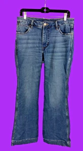 Wrangler Womens High Rise Trouser Jeans Size 31x34 Blue Denim - Picture 1 of 8